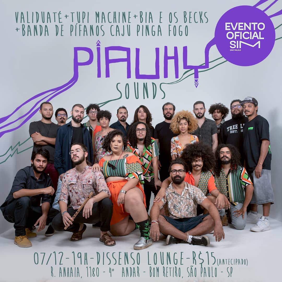 Cartaz da Noite Piauhy Sounds que acontecerá dentro da programação da Sim São Paulo 2019